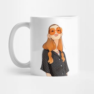 Girl with glasses portrait Mug